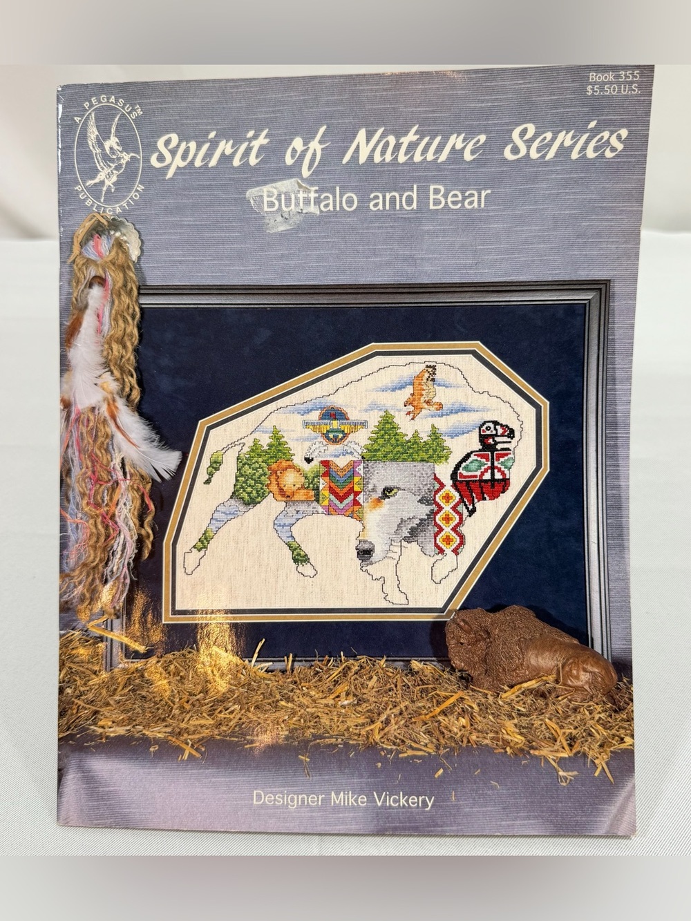 Cross stitch Patterns Pegasus Originals Spirit Of Nature Series Buffalo And Bear